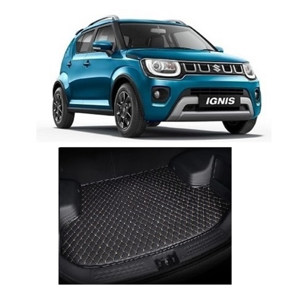 7D Car Trunk/Boot/Dicky PU Leatherette Mat for Ignis  - Black